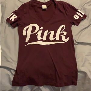 Pink VS tshirt maroon